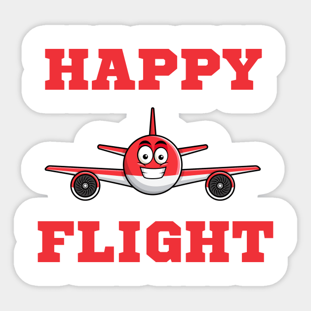 Happy Flight Sticker by Arch City Tees